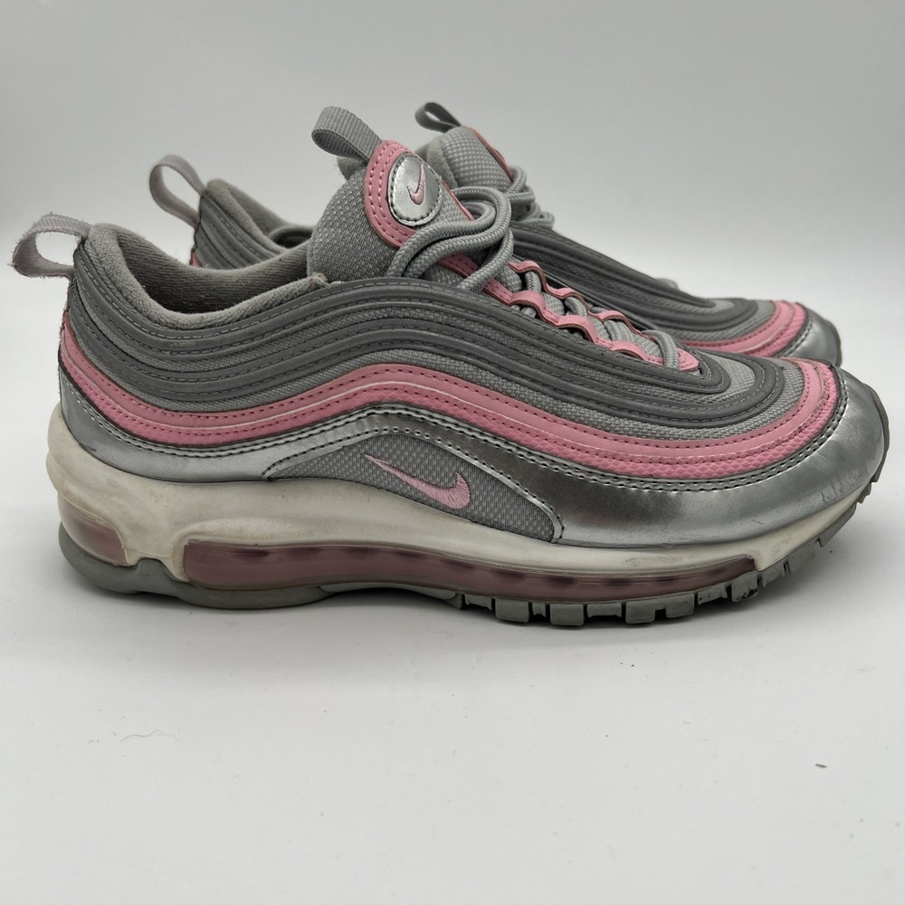 NIKE AIR MAX 97 (GS) METALLIC SILVER-PINK SZ 5Y-‎ WOMENS SZ 7 [921522-021]